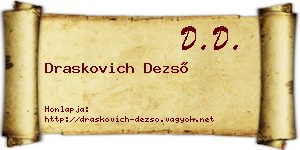 Draskovich Dezső névjegykártya
